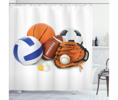 Ping Pong Volleyball Shower Curtain