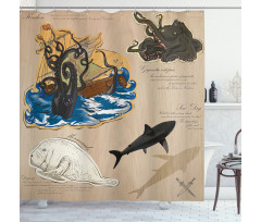 Sea Monsters Pirate Shower Curtain