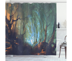 Mystic Dark Forest Shower Curtain