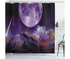 Moon and Asteroids Shower Curtain