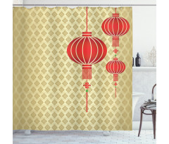 Chinese Baroque Pattern Shower Curtain