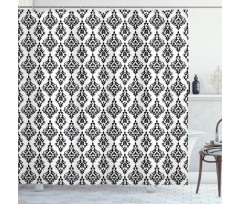 Black and White Baroque Shower Curtain