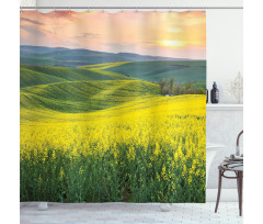 Hills Valley Sunrise Shower Curtain