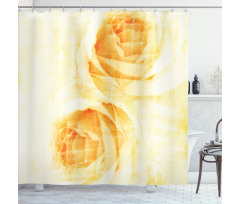Watercolor Rose Flower Shower Curtain