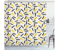 Feathers Retro Dots Shower Curtain
