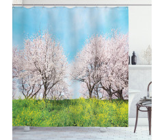 Japanese Spring Flowers Shower Curtain