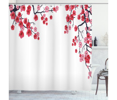 Sakura Branch Petal Shower Curtain