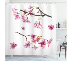 Watercolor Art Flower Shower Curtain