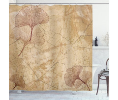 Vintage Leaves Grunge Shower Curtain