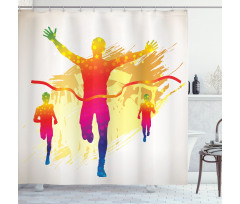 Silhouette Winner Man Shower Curtain