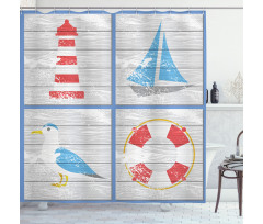 Nautical Rustic Shower Curtain