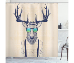 Hipster Cool Fun Animal Shower Curtain