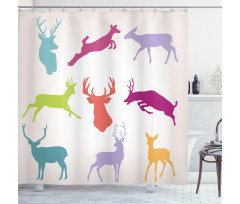 Colorful Jumping Animals Shower Curtain
