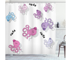 Cartoon Octopus Art Shower Curtain