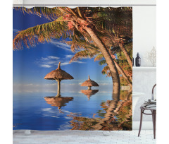 Palm Trees Calm Ocean Shower Curtain