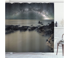 Milky Way Foggy Space Shower Curtain