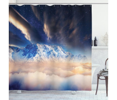 Snowy Winter Mountains Shower Curtain