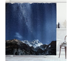 Starry Blue Night Cosmos Shower Curtain