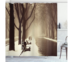 Street View Foggy Day Shower Curtain