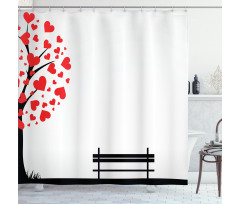 Tree HeArt Leaves Shower Curtain