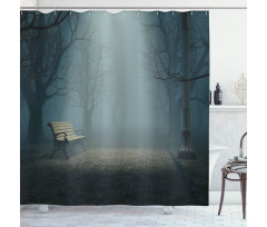 Mysterious Park Horror Shower Curtain