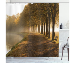 Walkway at Canal Misty Shower Curtain