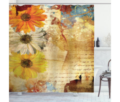 Flowers and Poetry Art Shower Curtain