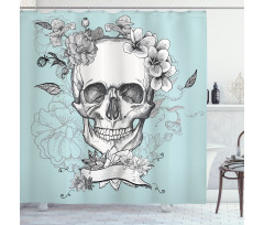 Skull and Flowers Shower Curtain