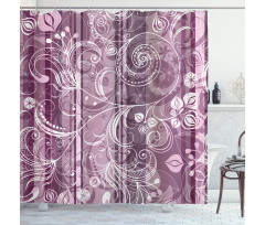 Flowers Leaves Retro Shower Curtain