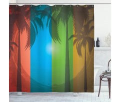 Palm Trees Bohemian Shower Curtain