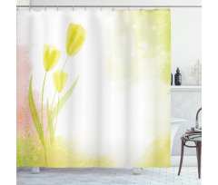 Tulip Flower Watercolor Shower Curtain