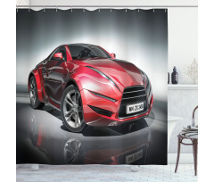 Red Fast Sports Racing Men Shower Curtain