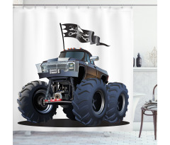 Monster Truck Pirate Shower Curtain