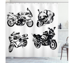 Motorbikes Shower Curtain
