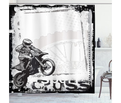 Motocross Racer Shower Curtain