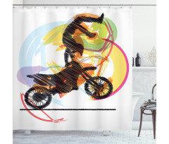 Performing Biker Shower Curtain