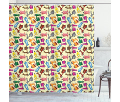Colorful Motorcycles Shower Curtain