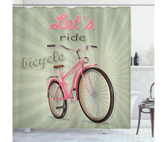 Retro Pop Art Bike Shower Curtain