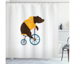 Bear Bicycle Circus Shower Curtain