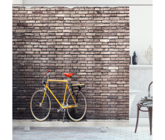 Retro Bicycle on Wall Shower Curtain