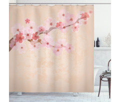Pink Cherry Blossoms Shower Curtain