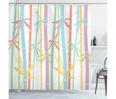 Colorful Bamboo Tree Shower Curtain