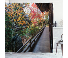 Wooden Balcony View Shower Curtain