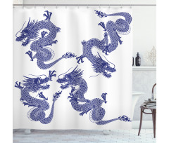 Japanese Dragons Mythical Shower Curtain