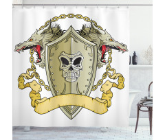 Shield Dragon Medieval Shower Curtain