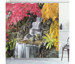 Tropical Fall Flowers Shower Curtain