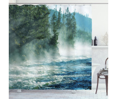 River Trees Nature Shower Curtain