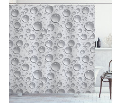 Waterdrops Monochrome Shower Curtain