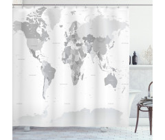 World Map Continent Earth Shower Curtain