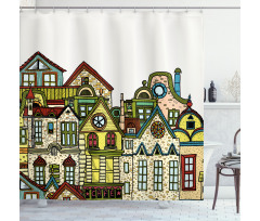 Old Town View Art Shower Curtain